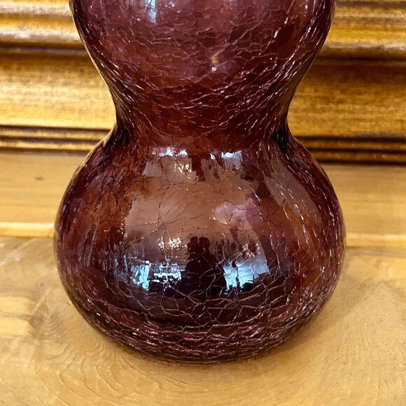 Vintage Viking Rainbow Glass Amethyst Crackle Glass Decanter - Picture 7 of 7